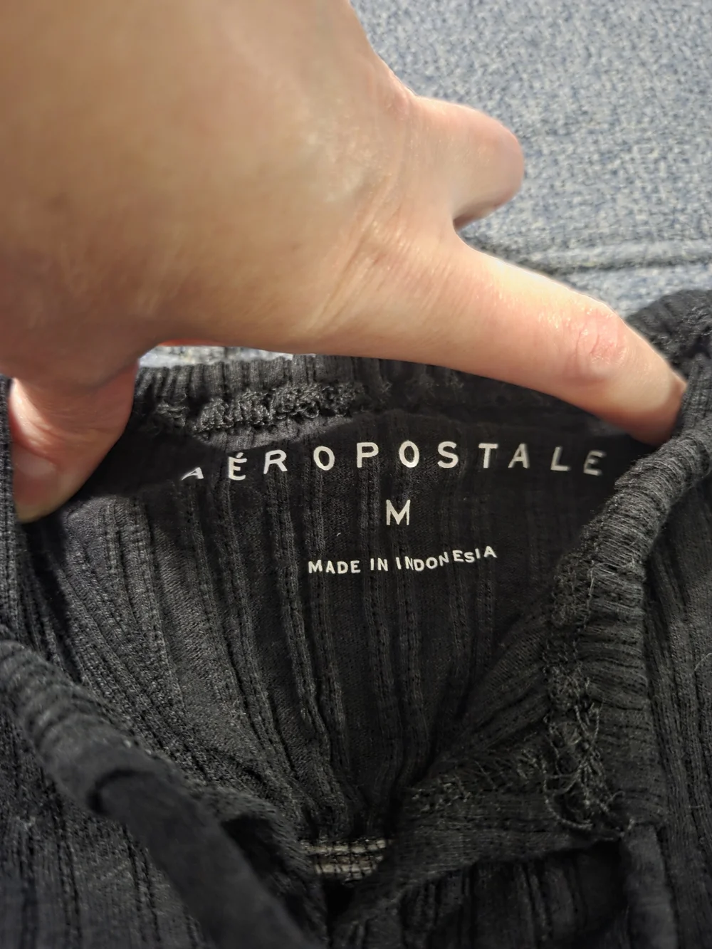 Aeropostale Black Ribbed Tie-Front Cami